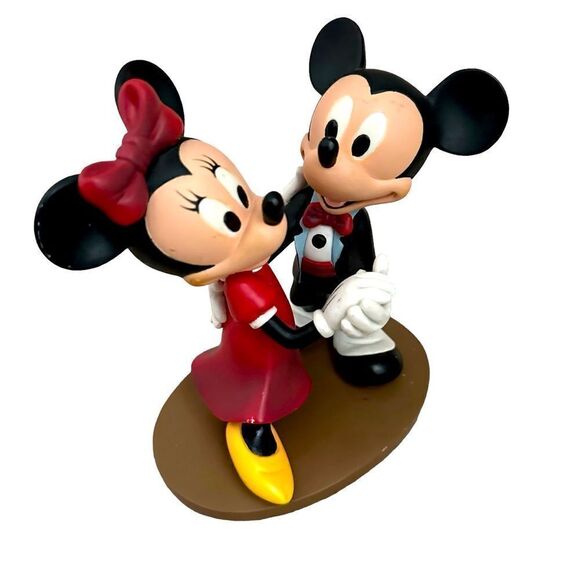 Disney 7” Figurine Minnie Mickey Mouse Dancing Waltz Tuxedo Collectable Ballroom - Picture 5 of 10